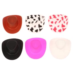 10Pcs 1/12 Dollhouse Western Cowboy Hat Miniature Plastic Doll Hat Mini Cowgirl Hat For Dolls Decoration Accessories