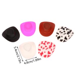 10Pcs 1/12 Dollhouse Western Cowboy Hat Miniature Plastic Doll Hat Mini Cowgirl Hat For Dolls Decoration Accessories