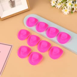 10Pcs 1/12 Dollhouse Western Cowboy Hat Miniature Plastic Doll Hat Mini Cowgirl Hat For Dolls Decoration Accessories