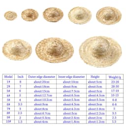 Multiple Sizes Crafts Woven Straw Hat DIY Decoration Doll Caps Toys Diy Doll Accessories