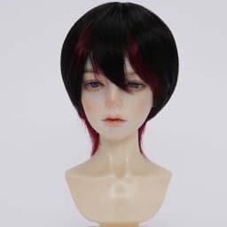 Doll's Wig for 1/3 1/4 1/6 Bjd Doll Color Blocking Short Hair Soft Silk Play House Girl Toys Dress Up Doll Accessories, No Doll