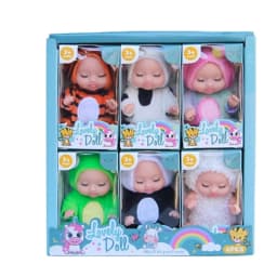 6Pcs Lifelike Reborn Baby Doll Mini Baby Doll Set with Clothes Cute Silicone Girl Toy for Birthday Christmas Gift