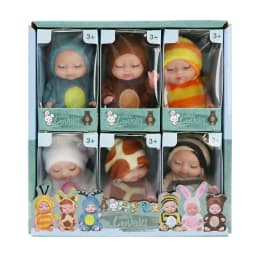 6Pcs Lifelike Reborn Baby Doll Mini Baby Doll Set with Clothes Cute Silicone Girl Toy for Birthday Christmas Gift