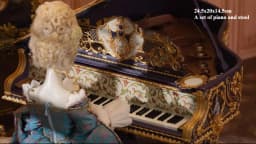 1/6 DollHouse Decoration Miniature Furniture Retro Court Sofa Floor Clock French Table Chair Baroque Piano Decoration Diy Gift