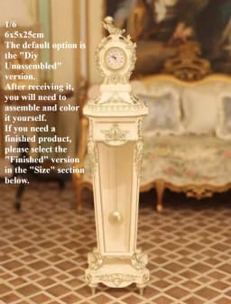 1/6 DollHouse Decoration Miniature Furniture Retro Court Sofa Floor Clock French Table Chair Baroque Piano Decoration Diy Gift