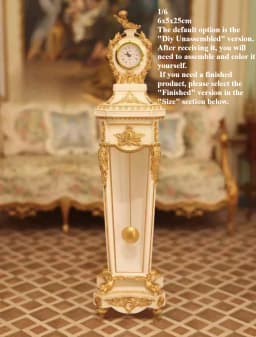 1/6 DollHouse Decoration Miniature Furniture Retro Court Sofa Floor Clock French Table Chair Baroque Piano Decoration Diy Gift
