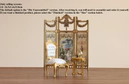 1/6 DollHouse Decoration Miniature Furniture Retro Court Sofa Floor Clock French Table Chair Baroque Piano Decoration Diy Gift