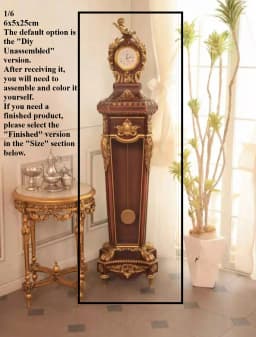 1/6 DollHouse Decoration Miniature Furniture Retro Court Sofa Floor Clock French Table Chair Baroque Piano Decoration Diy Gift