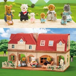 Simulation Forest Rabbit Family Doll Plush Toys Dollhouse Figures DIY Playset PlayHouse Kids Girl Birthday  Xmas Gifts