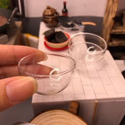 New Glass Fruit Bowl Salad Bowl Mini Soup Plate Doll House Accessories 1:12 Dollhouse Miniature Kitchen Model Decor Toy