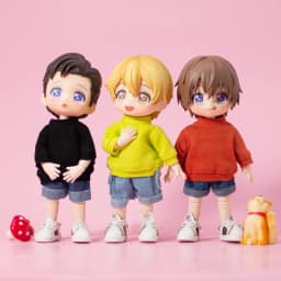 Ob11 Doll Clothes Solid Color Striped Hoodie T-Shirt With Long Sleeves Accessories For Bjd,Gsc,Obitsu11, Molly, Ymy, P9, GsC