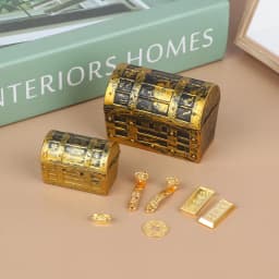 1/2/10pcs Miniature Treasure Chest Gold Yuan Treasure Copper Coin Model Mini Ruyi Gold Copper Coin Doll House Accessories