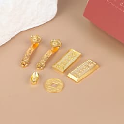 1/2/10pcs Miniature Treasure Chest Gold Yuan Treasure Copper Coin Model Mini Ruyi Gold Copper Coin Doll House Accessories