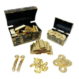 1/2/10pcs Miniature Treasure Chest Gold Yuan Treasure Copper Coin Model Mini Ruyi Gold Copper Coin Doll House Accessories