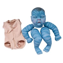 19inch Reborn Doll Kit Peaches Avatar in Blue skin 3D Painted Skin with Visible Veins DIY Reborn Doll Parts muñecas Kit reborn