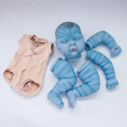 19inch Reborn Doll Kit Peaches Avatar in Blue skin 3D Painted Skin with Visible Veins DIY Reborn Doll Parts muñecas Kit reborn