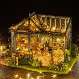 Wooden Dollhouse Kit Handmade Building Model 3D Puzzle Assembly Toy Miniature Doll House With Furniture Lighting Birthday Gifts
