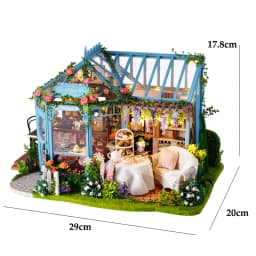 Wooden Dollhouse Kit Handmade Building Model 3D Puzzle Assembly Toy Miniature Doll House With Furniture Lighting Birthday Gifts