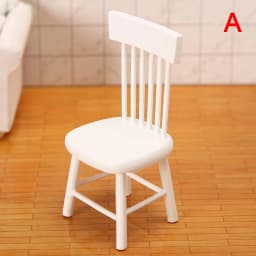 1/12 Dollhouse Miniature Furniture White Wooden Dining Table Chairs Model Toys