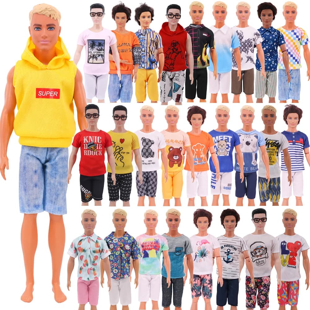 Handmade Ken Doll Clothes T-shirt + Shorts For Babi Dress Accessories Fashion Daily Clothing Gils Toys Birthday Gift