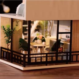 DIY Wooden DollHouse Kits Miniature with Furniture Light Moder Loft Roombox Assembled 3D Model for Children Adult Birthday Gifts