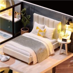 DIY Wooden DollHouse Kits Miniature with Furniture Light Moder Loft Roombox Assembled 3D Model for Children Adult Birthday Gifts