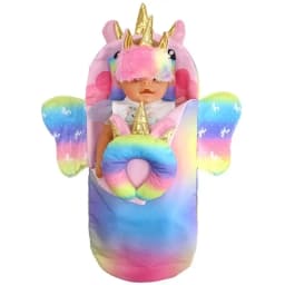 18 Inch Girl Doll Carry Bag Pink Rainbow Color 16" Baby Dolls Carry Out Sleeping Bag Child's Gift