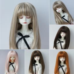 Jusuns JD371 1/6 1/4 1/3 YOSD MSD SD Soft Synthetic Mohair Doll Wig 6-7inch 7-8inch 8-9inch Full Bangs Miranda BJD Hair