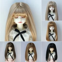 Jusuns JD371 1/6 1/4 1/3 YOSD MSD SD Soft Synthetic Mohair Doll Wig 6-7inch 7-8inch 8-9inch Full Bangs Miranda BJD Hair
