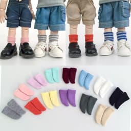 Short Ob11 Doll Socks Striped Cotton Doll Short Striped Socks Various Candy Color 1/12 BJD Doll Socks Kids Toys