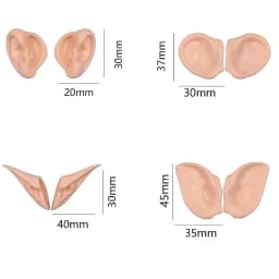 1Pair Doll 1/6 Elf and Human Plastic Ear White Natural Tan Dark and Super Dark Skin for 30cm Blyth Doll DIY Accessories Gift