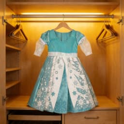 Lake Blue Snow Flower Dress For 14 Inches American Doll Three-tone Doll Skirt Clothes For 35cm Baby Russia DIY Girl Dolls Toy