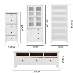 1:6 1:12 Dollhouse Miniature TV Cabinet Bookcase Glass Cabinet Chest of Drawers Dust Cabinet Furniture Model Decor Toy