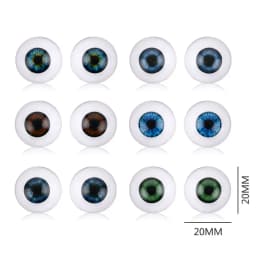 1Pair 20/22/24mm Acrylic Eyeball Realistic Dolls Eyes Plastic Half Round Hollow Back Fake Eyes Eyeballs DIY Making Doll Bear Toy