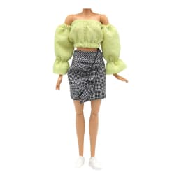 29cm Doll Kawaii Doll Clothes Cute Puff Sleeve T-shirt Skirt Daily Casual Clothing Accessories Girls Gift