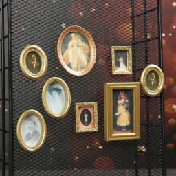 1:12 Scale Vintage Gloden Frames Miniature Oil Painting Dollhouse Ornament Mini Picture Retro Mirror Kids Toys Doll Accessories