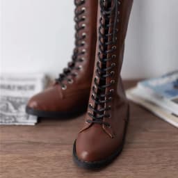 BJD Doll Shoes Toy Boys Girls 1/3 ID75 Black Brown Soft-soled Lacy Mid-calf Pointy Toe Leather High Boots Gift Doll Accessories