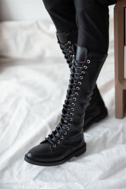 BJD Doll Shoes Toy Boys Girls 1/3 ID75 Black Brown Soft-soled Lacy Mid-calf Pointy Toe Leather High Boots Gift Doll Accessories