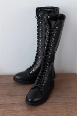 BJD Doll Shoes Toy Boys Girls 1/3 ID75 Black Brown Soft-soled Lacy Mid-calf Pointy Toe Leather High Boots Gift Doll Accessories