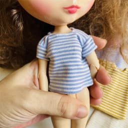 1pcs Blyth Doll Clothes, Pure Cotton Stripe T-Shirt for Azone OB24 Pullip Blyth 1/6 Doll Clothes Accessories for Dolls