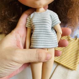 1pcs Blyth Doll Clothes, Pure Cotton Stripe T-Shirt for Azone OB24 Pullip Blyth 1/6 Doll Clothes Accessories for Dolls