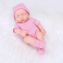 20cm Vinyl Reborn Dolls Lifelike Mini Doll Toys 17.74in Soft and Full Vinyl Doll Sleep Reborn Toy DIY Doll Toys Reborn Gift Doll
