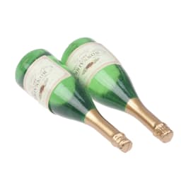 2 Pc Dollhouse Champagne Drink Bottles 1/12 Scale Mini Dollhouse Decor