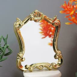 DIY Dollhouse Ornament Vintage Furniture European Style 1:12 Scale Doll House Accessories Mini Gloden Frames Miniature Mirror