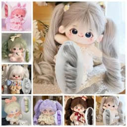 Msiredoll Wig Hair BJD Dolls Accessories For 20cm Cotton Doll Long Curly Hair Ponytail Chemical Fiber Wig