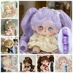 Msiredoll Wig Hair BJD Dolls Accessories For 20cm Cotton Doll Long Curly Hair Ponytail Chemical Fiber Wig