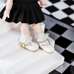 1 Pair of OB11 Doll Baby Shoes Spotted Bow High Heels 1/12 Bjd Doll Shoes Decoration Detachable Doll PVC Material