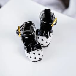 1 Pair of OB11 Doll Baby Shoes Spotted Bow High Heels 1/12 Bjd Doll Shoes Decoration Detachable Doll PVC Material