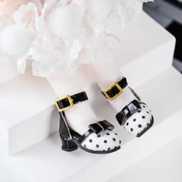 1 Pair of OB11 Doll Baby Shoes Spotted Bow High Heels 1/12 Bjd Doll Shoes Decoration Detachable Doll PVC Material
