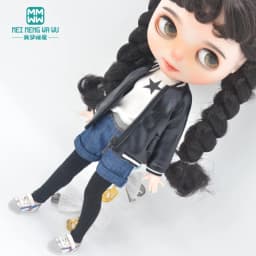 Fits Blyth Clothes Azone OB23 OB24 Toys Doll Accessories Fashion Five-Star Vest, Khaki Shorts Sports Shoes